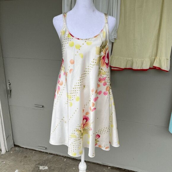 Oscar de la Renta Pink Label Floral Satin Slip Dress M - Picture 1 of 8